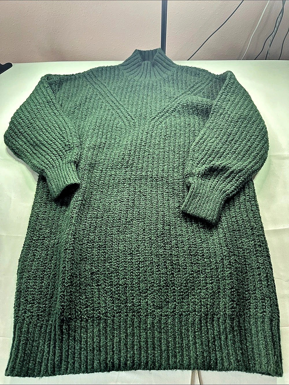 Old Navy Melange Cozy Turtleneck Sweater Dress in Green Size Small